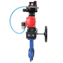 Затвор дисковый поворотный WBV1432E-2W-Fb-H Ду50 Ру16, корпус - чугун GGG50, диск - нержавеющая сталь 316L, EPDM, с пневмоприводом PA-DA-065, пневмораспределителем 4M310-08 AC220V, БКВ APL-210N, ручным дублером MON1-250-T26-ISO, БПВ AFC2000