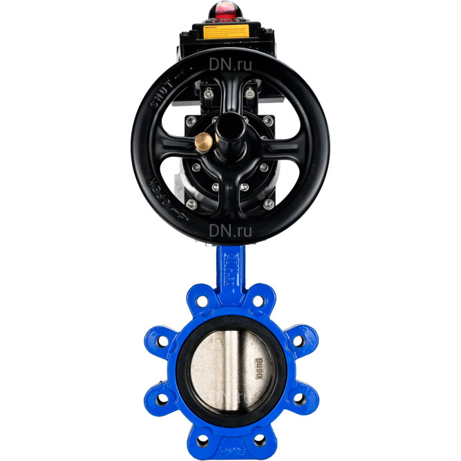Затвор дисковый поворотный WBV1616N-2W-Fb-H Ду125 Ру16 LUG корпус - чугун QT450, диск - чугун QT450, уплотнение - NBR, с пневмоприводом PA-DA-105-1 и БКВ APL-410N EX в Алматы