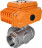 Кран шаровой BV3232P(4pc)-SP-3WT-T-ISO-H Ду32 Ру63 стандартнопроходной T-тип, трехходовой, нержавеющая сталь, внутренняя резьба, уплотнение - PTFE, с эл. приводом E34-N-005EM-O1-220VAC-У1 в Алматы