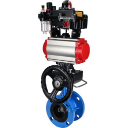Затвор дисковый поворотный WBV1313E-2W-F-H Ду125 Ру16 фланцевый, корпус - чугун GGG40, диск - чугун GGG40, EPDM, с пневмоприводом PA-DA-130, пневмораспределителем 4M310-08 AC220V, БКВ APL-410N EX, ручным дублером MON1-250-T26-ISO и БПВ AFC2000